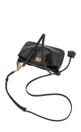 2026 Spring New Luxury Brand Women Shoulder Bags Split Leather Black Handbags Women Fashion Gold Buckle Underarm Bags
