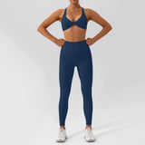 2-Piece Women's High-Waist Yoga Set – Seamless Long Sleeve Workout Suit
