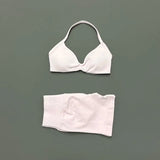 2 Pieces HISTELLO Sports Set Seamless Strappy Yoga Bra High Waist Scrunch Shorts Breathable Elastic Gym Workout Fitness Clothes