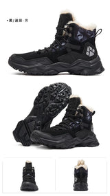 RAX Waterproof Hiking Shoes Men Winter Outdoor Sneakers for Men Snow Boots Plush Mountain Snowboots Outdoor Tourism Jogging Shoe