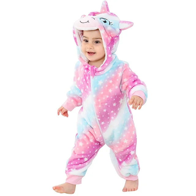 Plush Hooded Baby Winter Romper