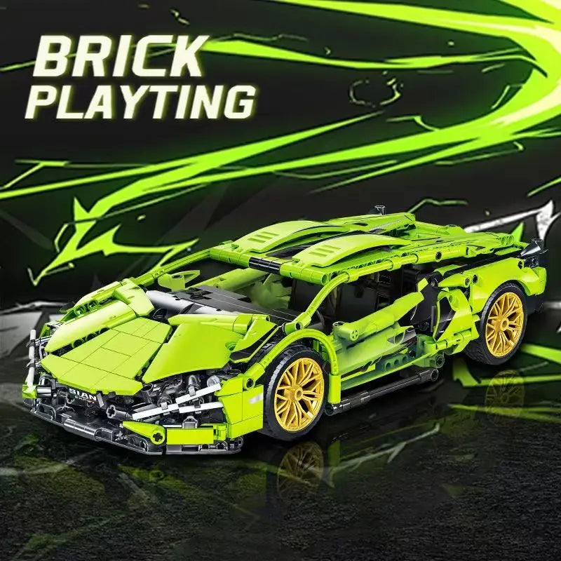This 600-piece green sports car building block set enhances logical thinking skills and makes a perfect Halloween and birthday g