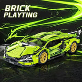 This 600-piece green sports car building block set enhances logical thinking skills and makes a perfect Halloween and birthday g