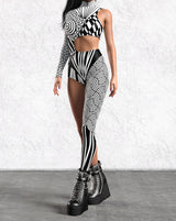 Women's Cyberpunk Rainbow Asymmetrical Bodysuit
