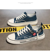 Men's Plus Size Canvas Sneakers — Breathable Lace-Up Casual Flat Shoes