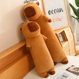 120cm Cartoon Strip Giant Capybara Plush Doll Pillow High Quality Soft Capybara Plush Toy Warm Hug For Girlfriend Birthday Gift