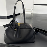 High Version Genuine Leather Pillow Bag for Women 2026 New All-Match Large Capacity First Layer Cowhide Bowling Bag for Women
