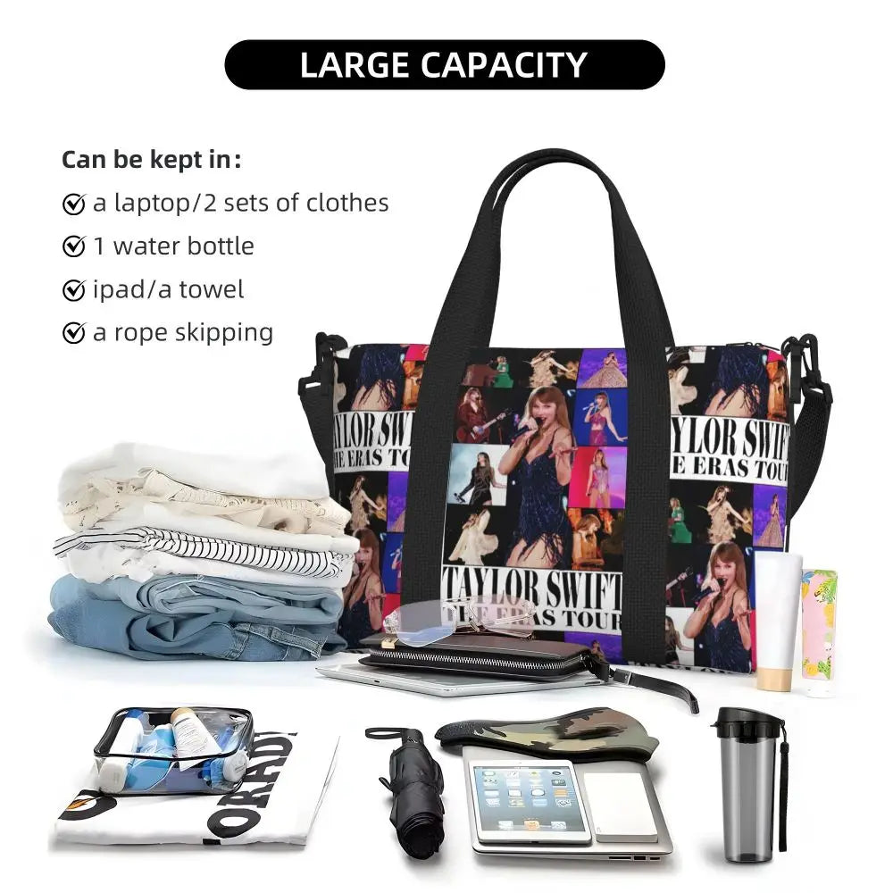 Custom The Eras Tour 1989 Taylor's Swift's American Pop Singer Tote Bag Women Large Capacity Beach Gym Travel Bags