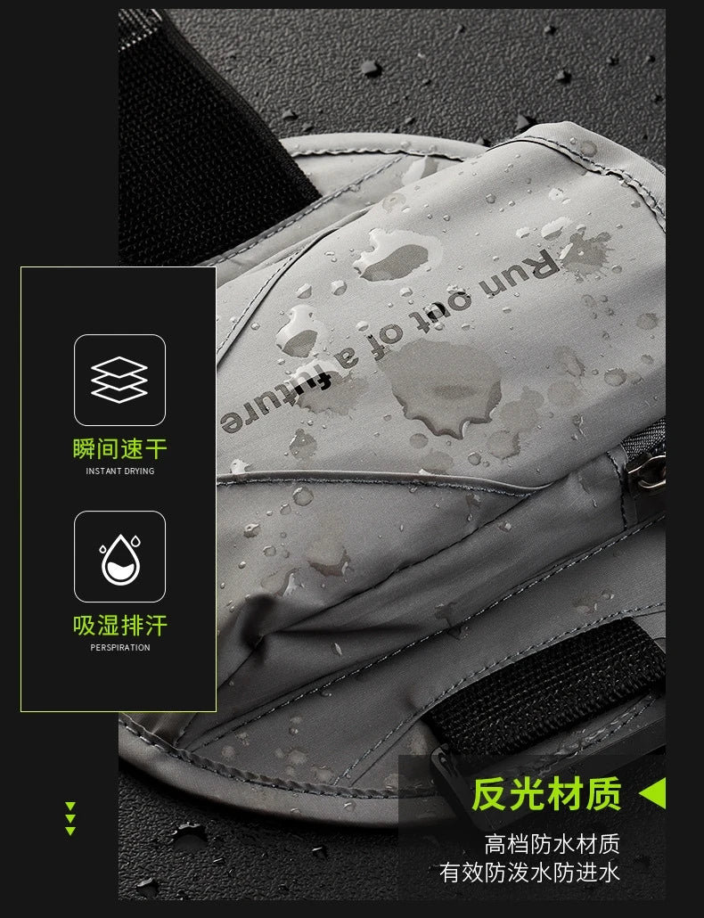 Outdoor Sports Running Fitness Mobile Phone Arm Bag Night Running Reflective Safety Wrist Bag Men and Women 6.5-Inch