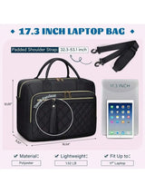 17.3 Inch Laptop Bag For Women Waterproof Briefcase Shoulder Messenger Bag Business Office Travel