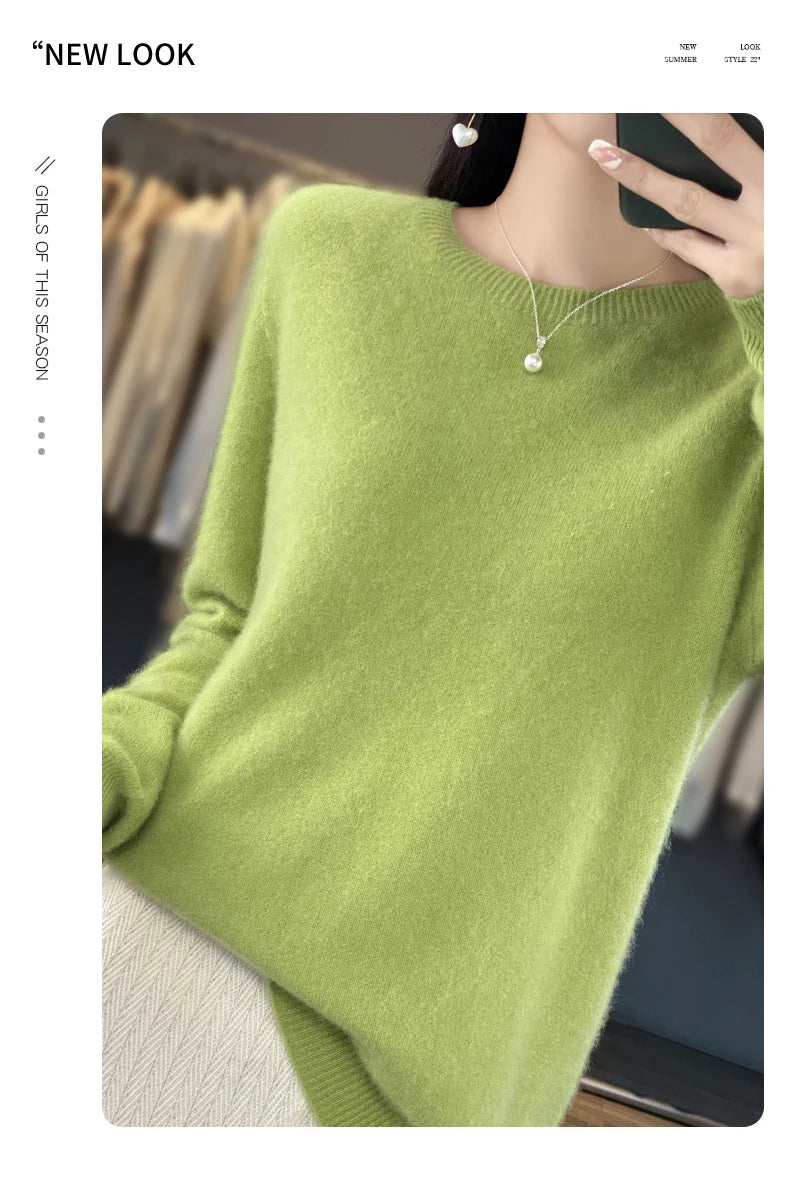 Women's Merino Wool Crew Neck Sweater