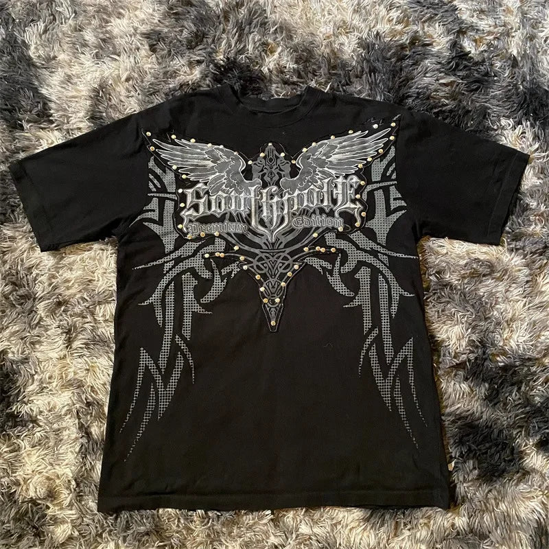 Y2K Gothic Oversized Graphic Tee