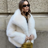 Gradient Faux Fox Fur Overcoat
