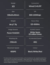 Attack Shark X11 & X11se Wireless Gaming Mouse,Bluetooth Tri-Mode Connection, PixArt PAW3311,Touch Magnetic Charging Base
