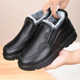 Men’s Waterproof Leather Snow Boots – Anti-Slip Winter Warmth