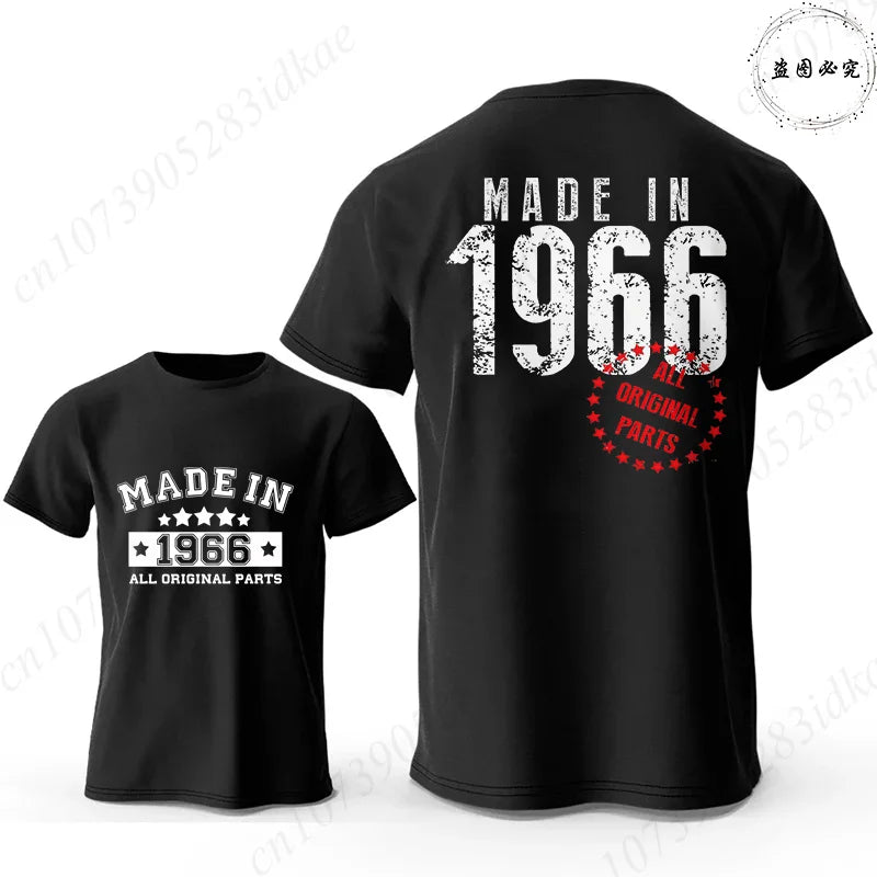 60th Birthday Vintage Graphic T-Shirt — Made in 1966 Men's Short Sleeve Tee