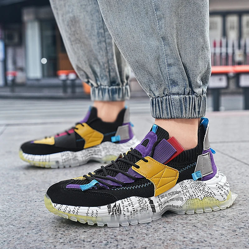 Men’s Lightweight Thick-Sole Mesh Sneakers
