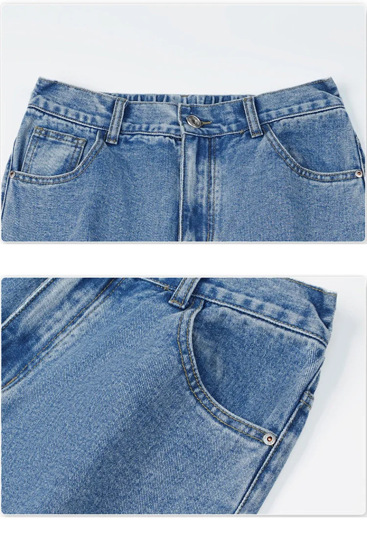 Men's Loose Straight-Leg Cotton Blend Jeans