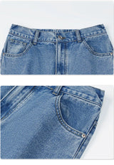 Men's Loose Straight-Leg Cotton Blend Jeans