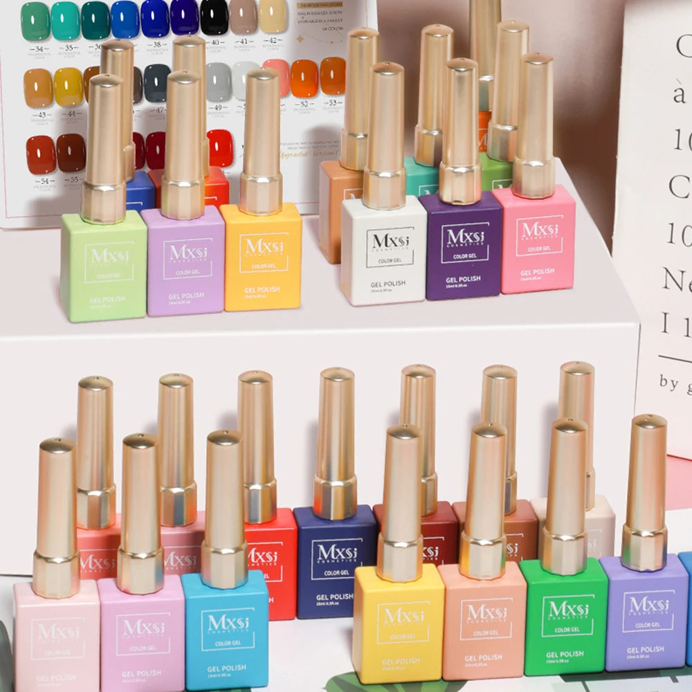 MXSI 60-Color Gel Nail Polish Kit – Glitter UV Set