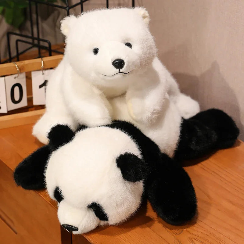 Soft Animal Plush Pillow – Bear & Panda Cuddle Doll