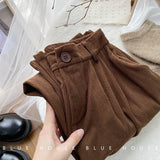 Women's High-Waist Corduroy Wide-Leg Pants