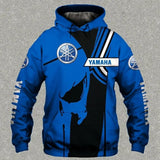 Yamaha men's 3D printed motorcycle hooded pullover shirt, suitable for street wear and motorcycle riding