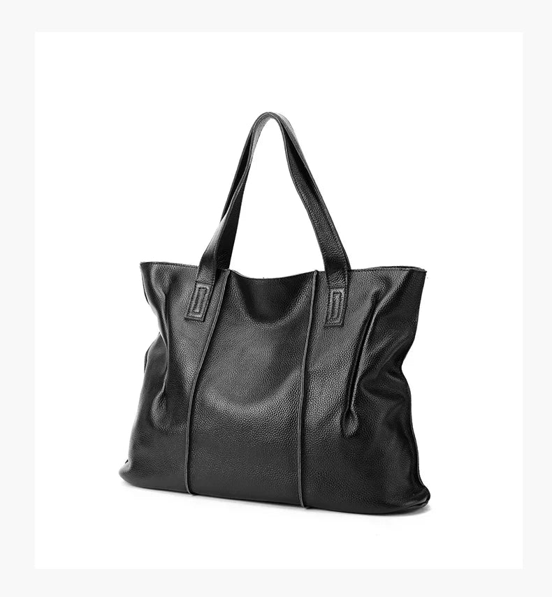 Women's Large Capacity Cowhide Handbag Female Retro Fashion Luxury Bags Ladies Real Natural Cow Leather Shoulder Bag for Lady