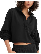 Women's Relaxed V-Neck Cropped Hoodie