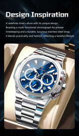 POEDAGAR 834 Men's Luxury Chronograph Watch | Stainless Steel