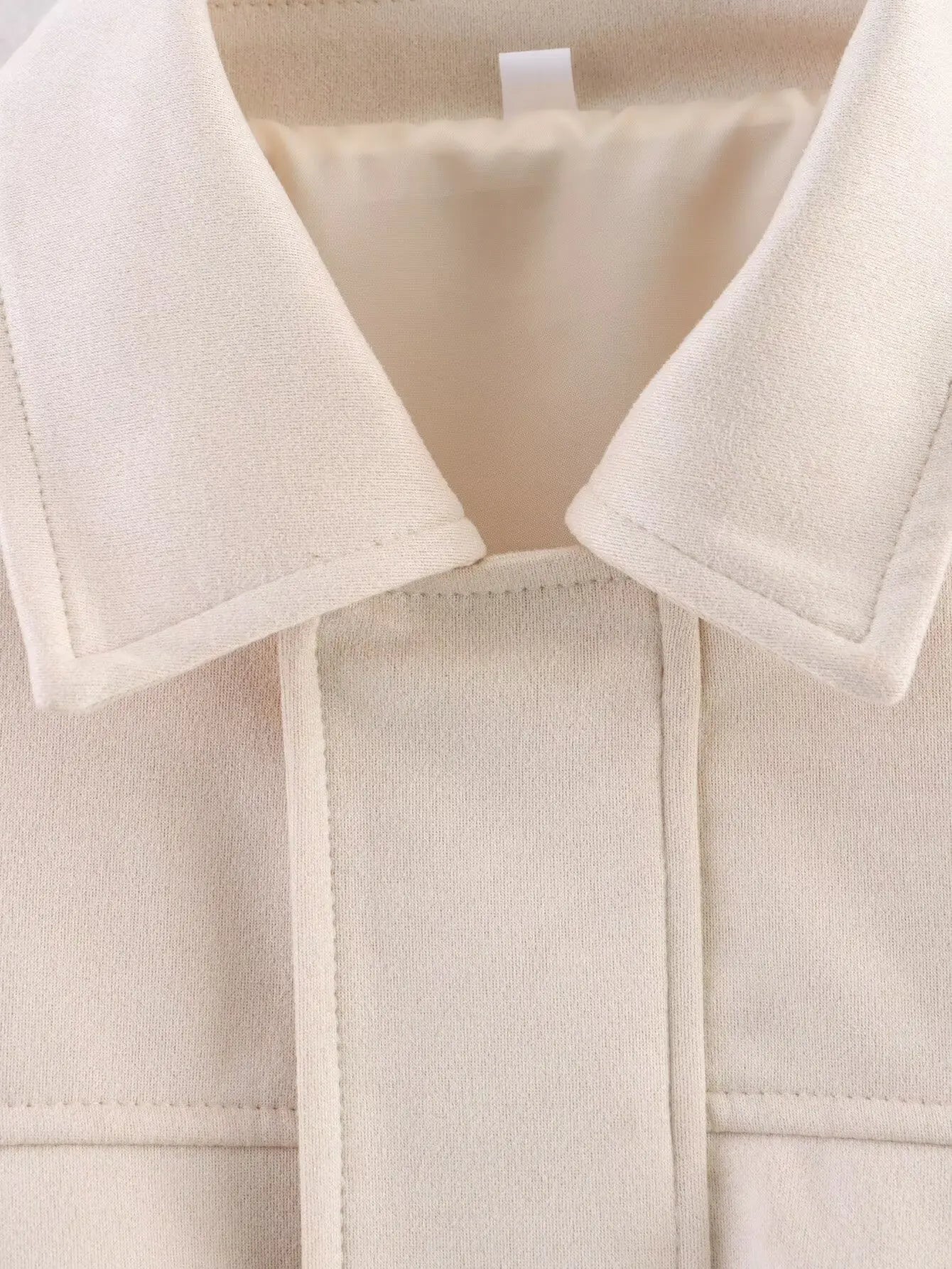 YENKYE New 2025 Women Suede Textured Bomber Jacket Long Sleeve Lapel Collar Loose Coats Casual Female Outerwear Chic Tops
