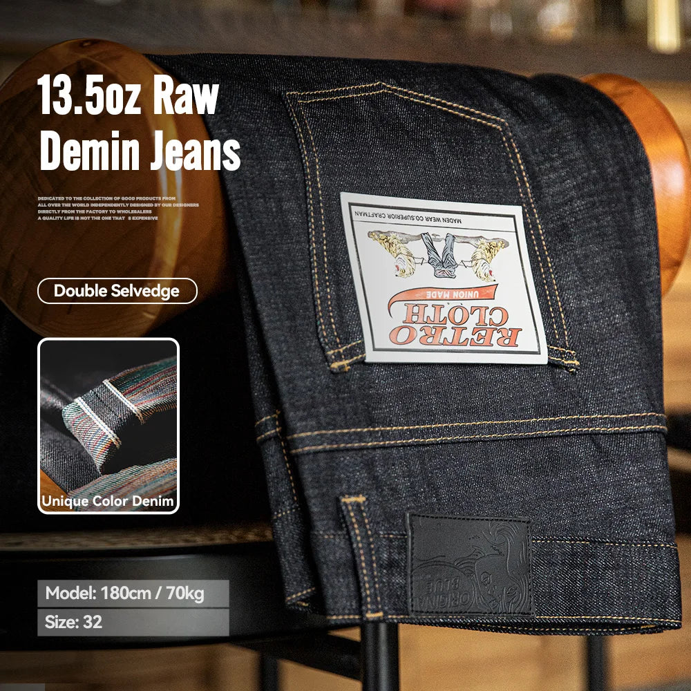 MADEN 13.5oz Heavyweight Selvedge Raw Denim Straight Jeans