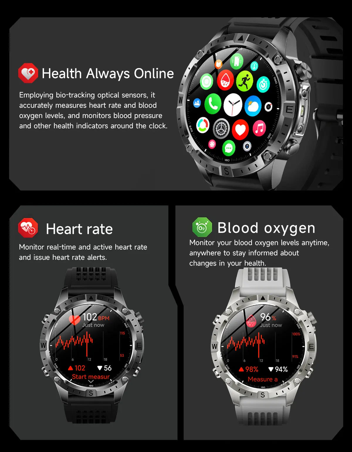 GUHUAVMI TANK Y102 GPS Smart Watch | 3ATM