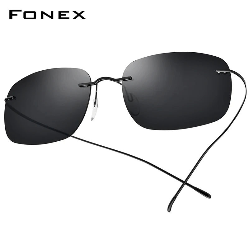 FONEX Titanium Rimless Polarized Sunglasses – Ultralight