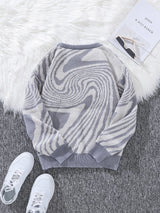 Men’s Contrast Maze Jacquard Crewneck Sweater