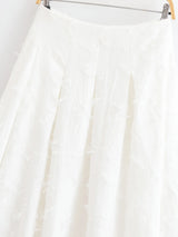 HH Women Tassel Sets White Turn-Down Collar Single-Breasted Shirts+High Waist Zipper A-Line Long Skirts Female Holiday Suit