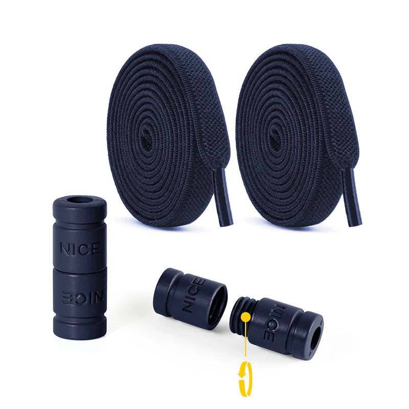 8mm Elastic No-Tie Shoelaces with Button Lock