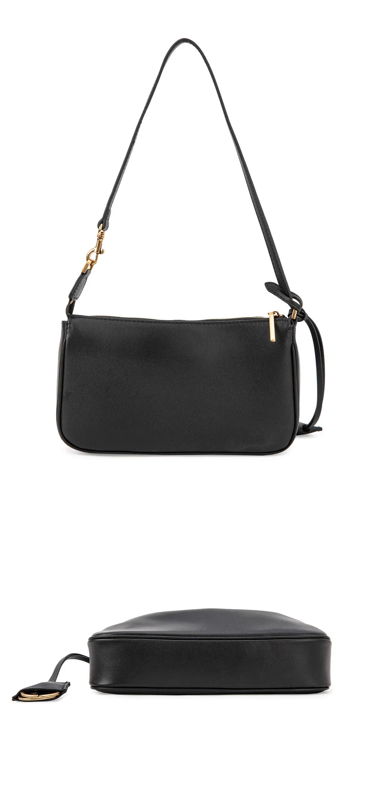 2026 Spring New Luxury Brand Women Shoulder Bags Split Leather Black Handbags Women Fashion Gold Buckle Underarm Bags