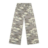 Retro Washed Wide-Leg Denim Trousers
