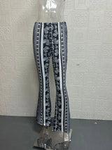 Printed Micro-Flare Slim Fit Leggings