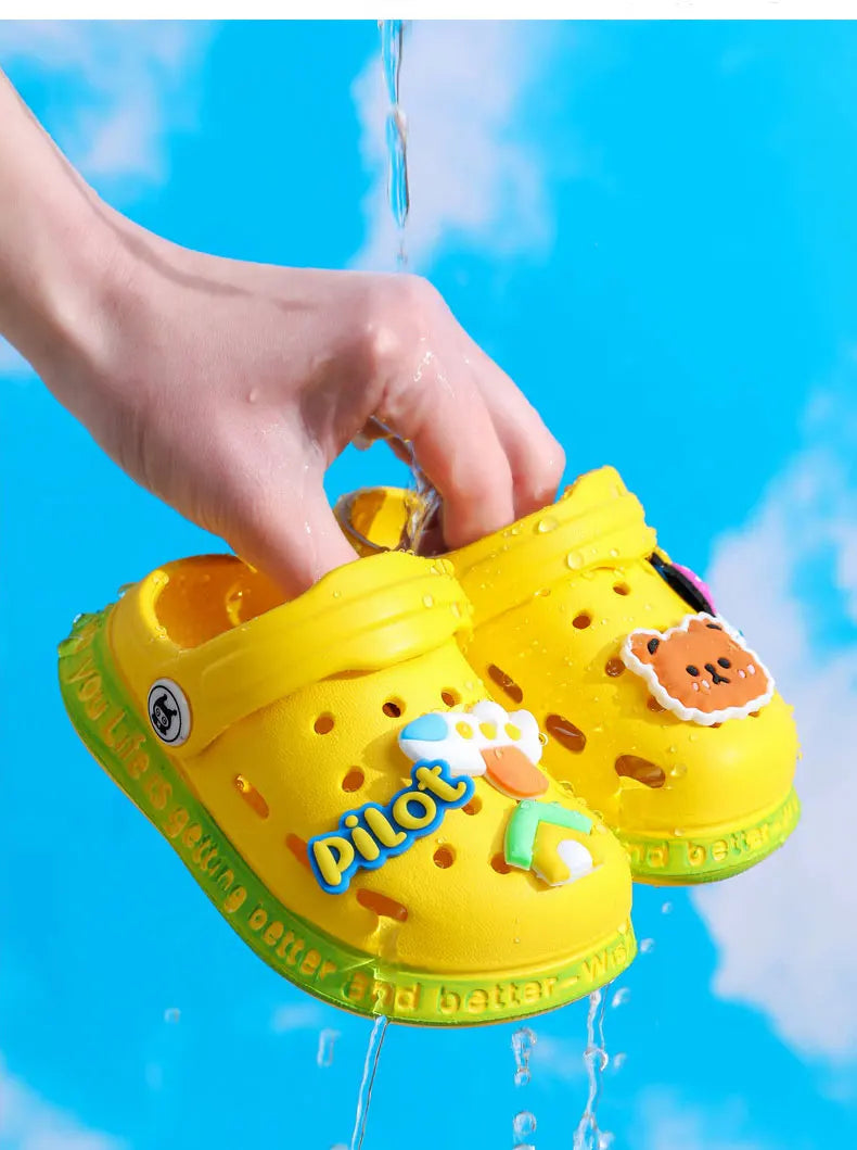 Cartoon Kids’ Summer Garden Clogs
