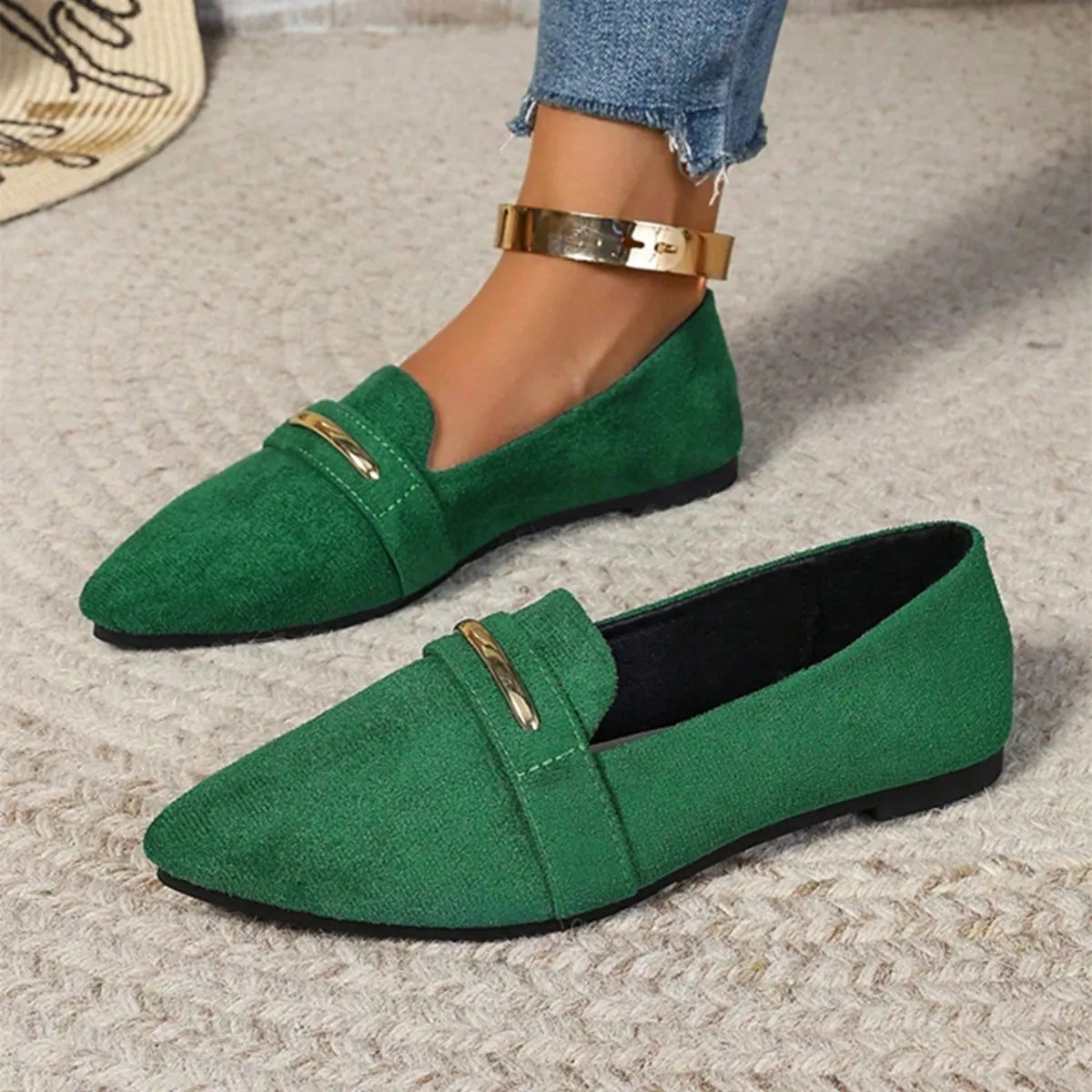 2026 Summer Loafers Flats Pointed Toe Casual Women Shoes New Comfortable Walking Mujer Zapatos:Wear-resisting