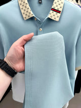 Men's Embroidered Jacquard Polo Shirt – Summer Style