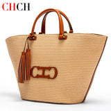 CHCH Women's Tote Bag 2024 New Vacation Beach Bag Beach Bag Handheld Shopping Bag