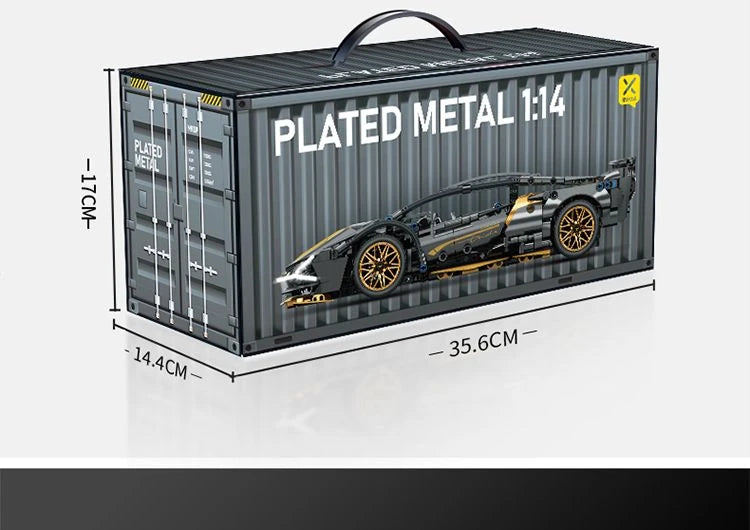Technology 1:14 Black Supercar racing building blocks assembled brick car toy gift for boys birthday present