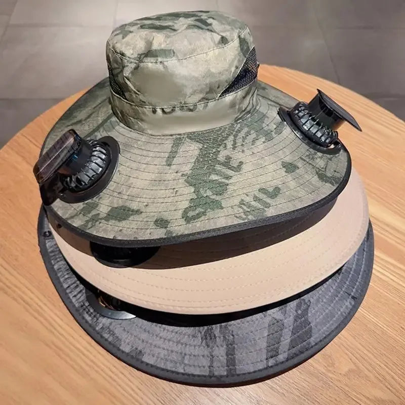 Solar-Powered Cooling Bucket Hat | UPF 50+ Wide Brim