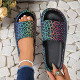 Leopard Print Cloud Slides – Soft Thick-Sole Summer Beach Sandals