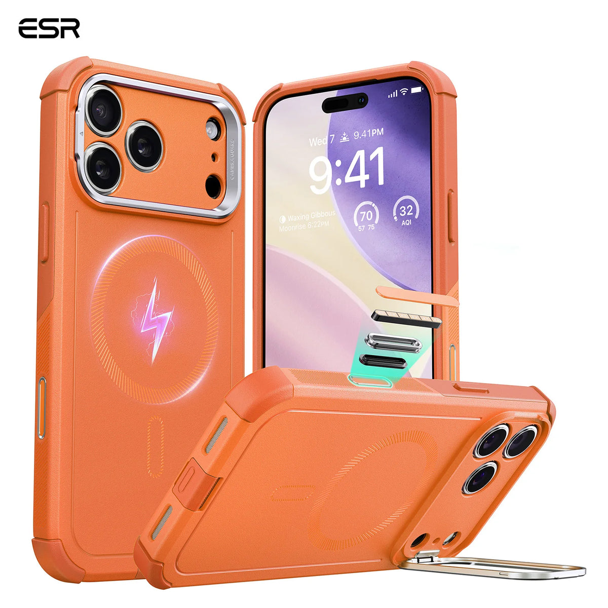 ESR Magnetic iPhone Case with Adjustable Stash Stand