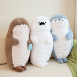 High Quality Cartoon Earphone Seal Sea Otter Plush Toy Ball Round Cushion Throw Pillow for Kids Birthday Gift School Nap Sleep