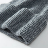 MERRILAMB 100% Cashmere Knit Beanie – Unisex Winter Hat